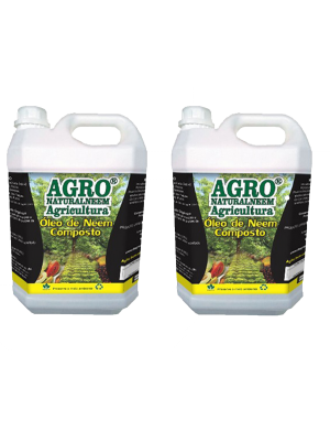 Óleo de Neem Nim Agroneem Naturalneem Agrícola Composto Kit com 02 GALÕES 5 L