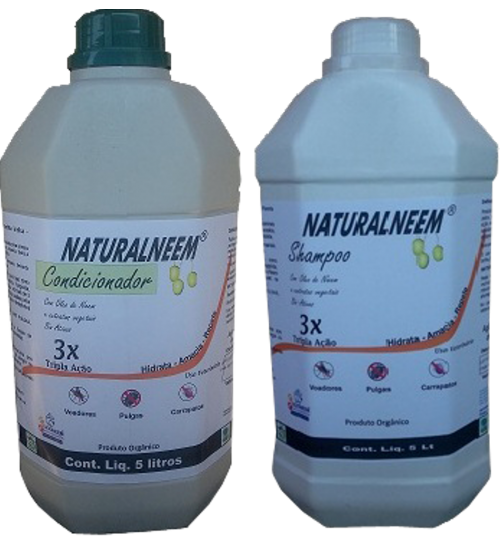 Kit Shampoo Naturalneem Com Óleo de Neem Nim + Condicionador Naturalneem de 5 Litros