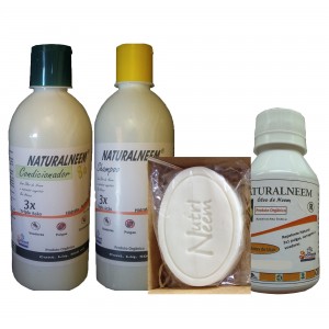 Kit Naturalneem com Shampoos Condicionador Óleo de Neem Nim 100 ml e Sabonete Neem Nim